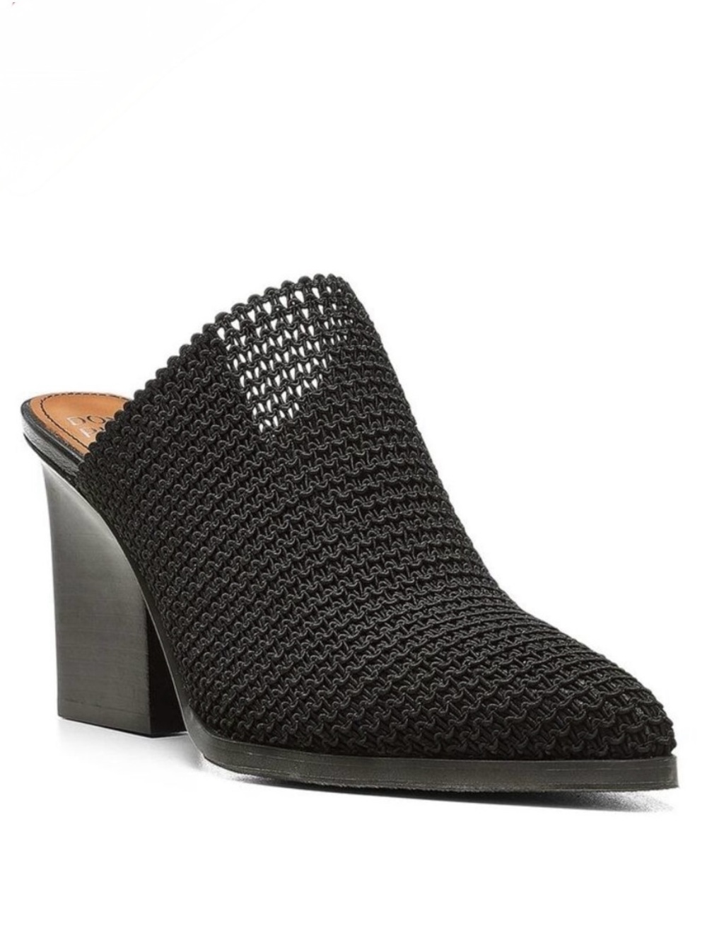 Donald J. Pliner Black Knit Pointed Mule Heels